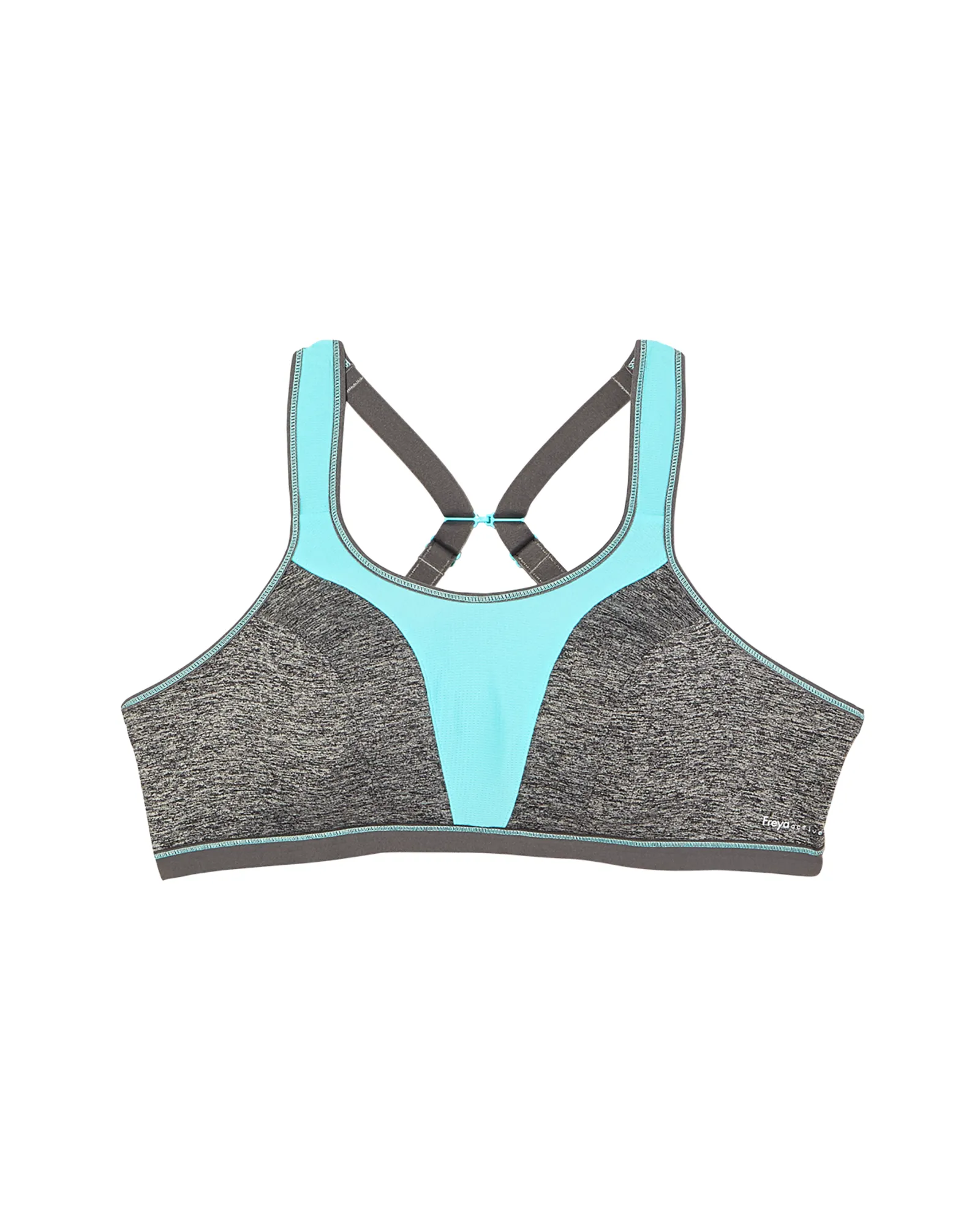 Abert Sports Bra | Charcoal Grey / Light Blue
