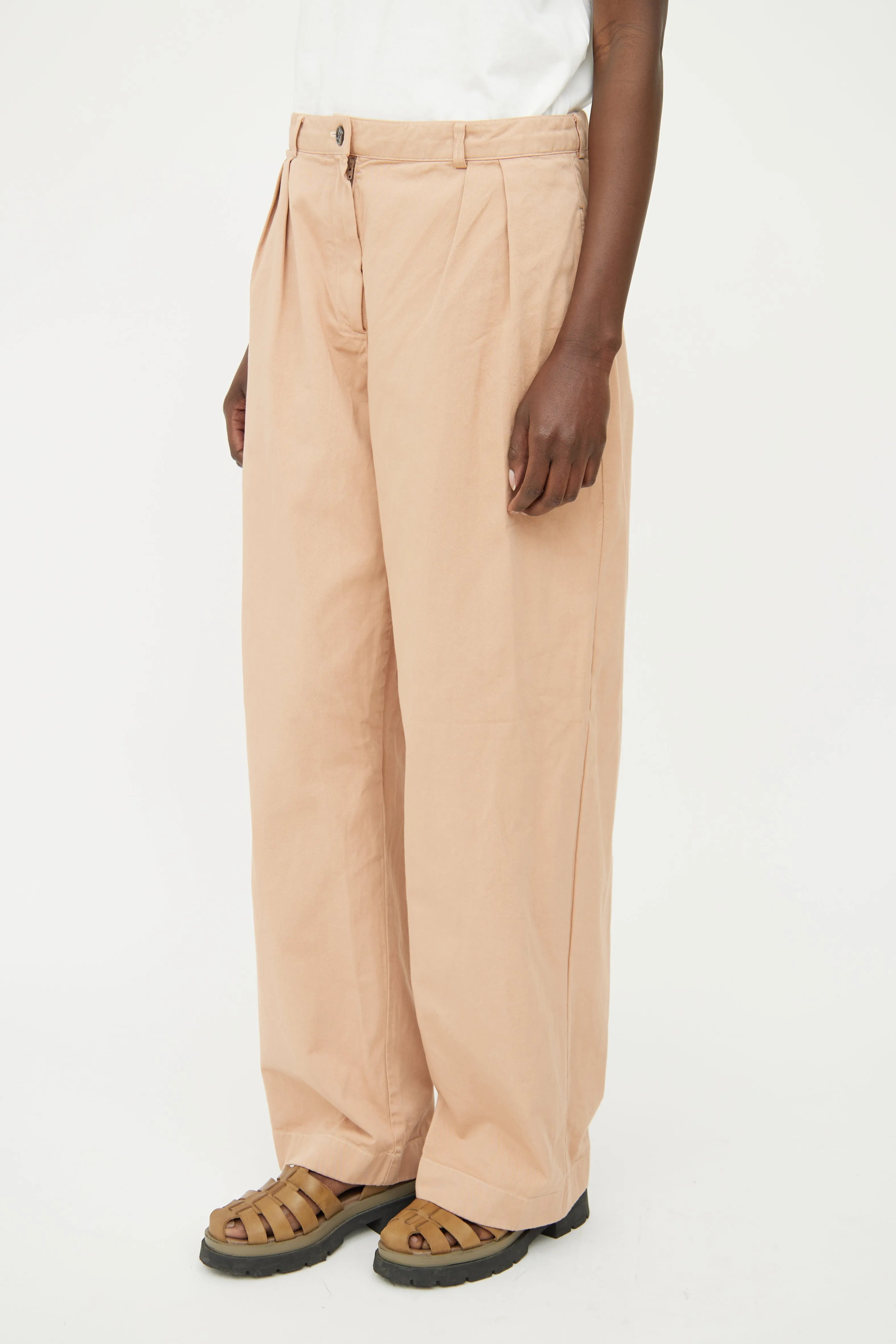 Beige Pleated Pant