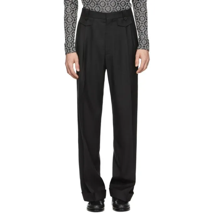 Casablanca Black Ticket Pocket Pleated Trousers
