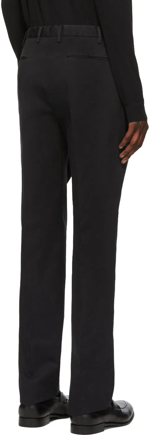 Ermenegildo Zegna Black Pleated Trousers