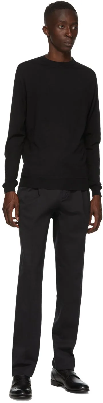 Ermenegildo Zegna Black Pleated Trousers