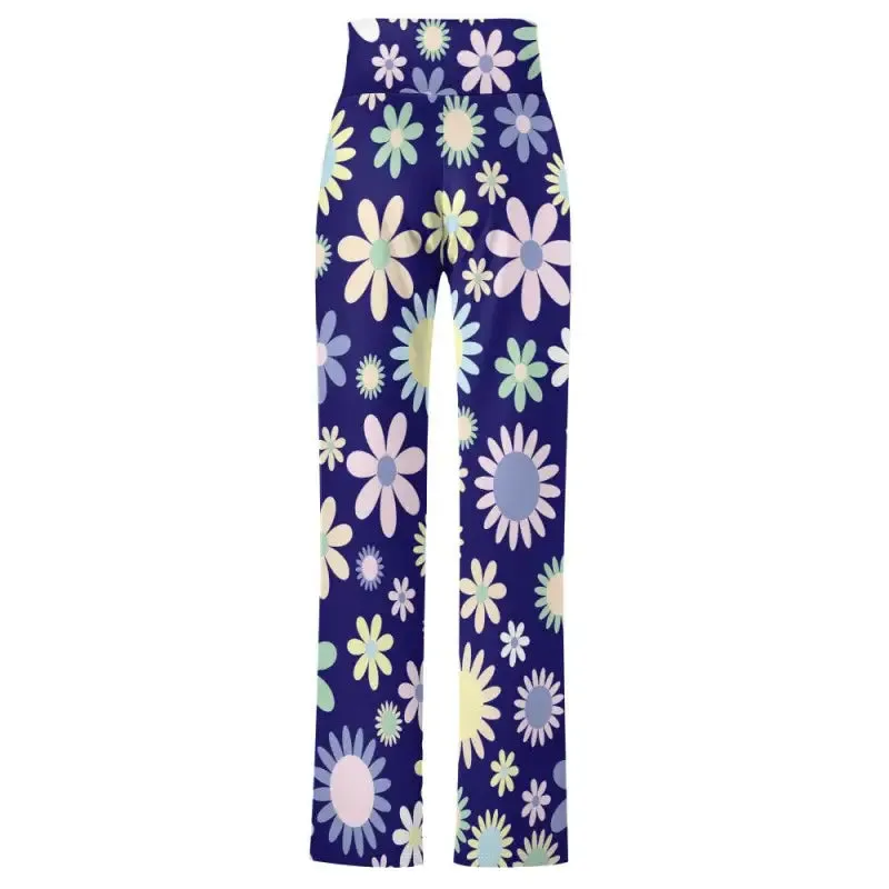 Floral Flare Yoga Pants with Drawstring Waist