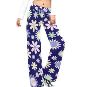 Floral Flare Yoga Pants with Drawstring Waist