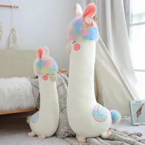 Fluffy Rainbow Hair Alpaca Plush Toys
