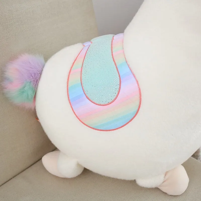 Fluffy Rainbow Hair Alpaca Plush Toys