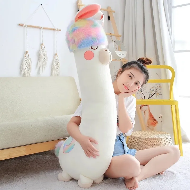 Fluffy Rainbow Hair Alpaca Plush Toys