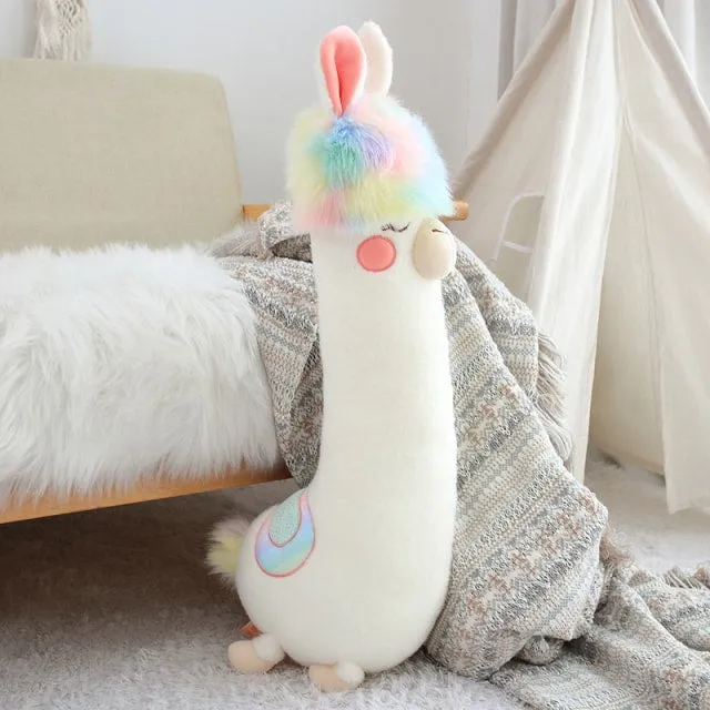 Fluffy Rainbow Hair Alpaca Plush Toys
