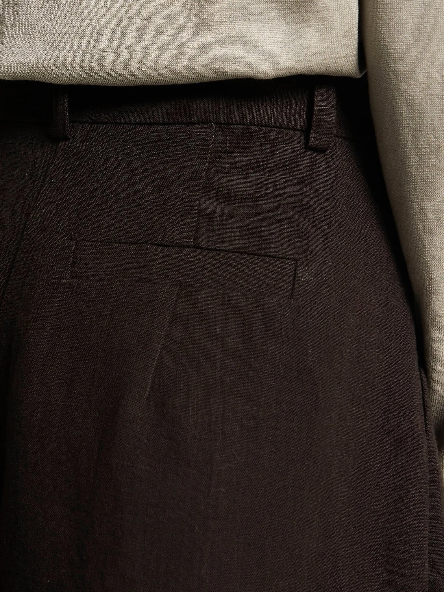 Linen Culottes Pants in Dark Brown