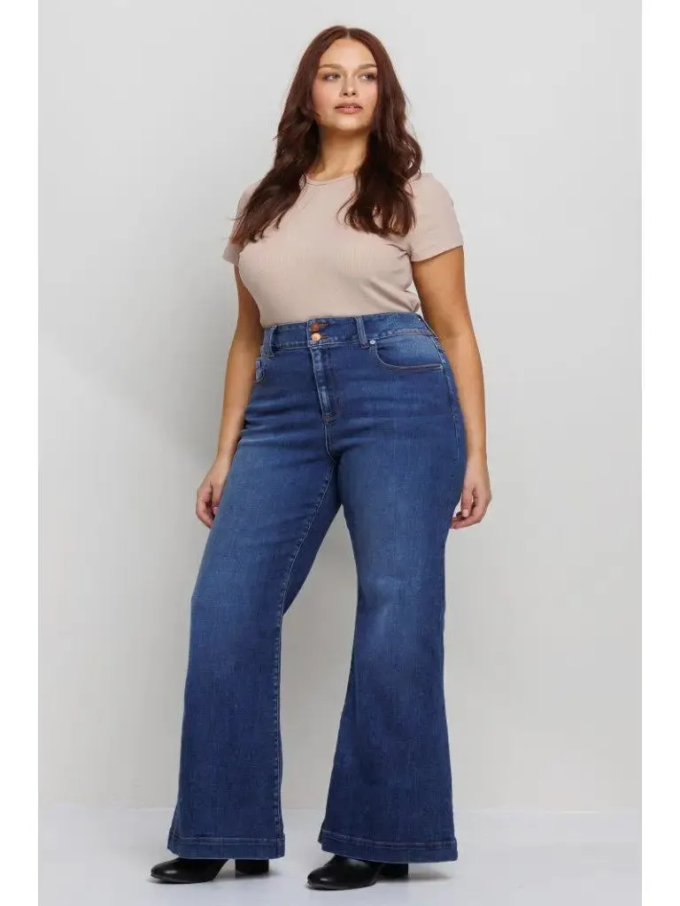 Mid-Rise Flare Jeans:  Plus Size