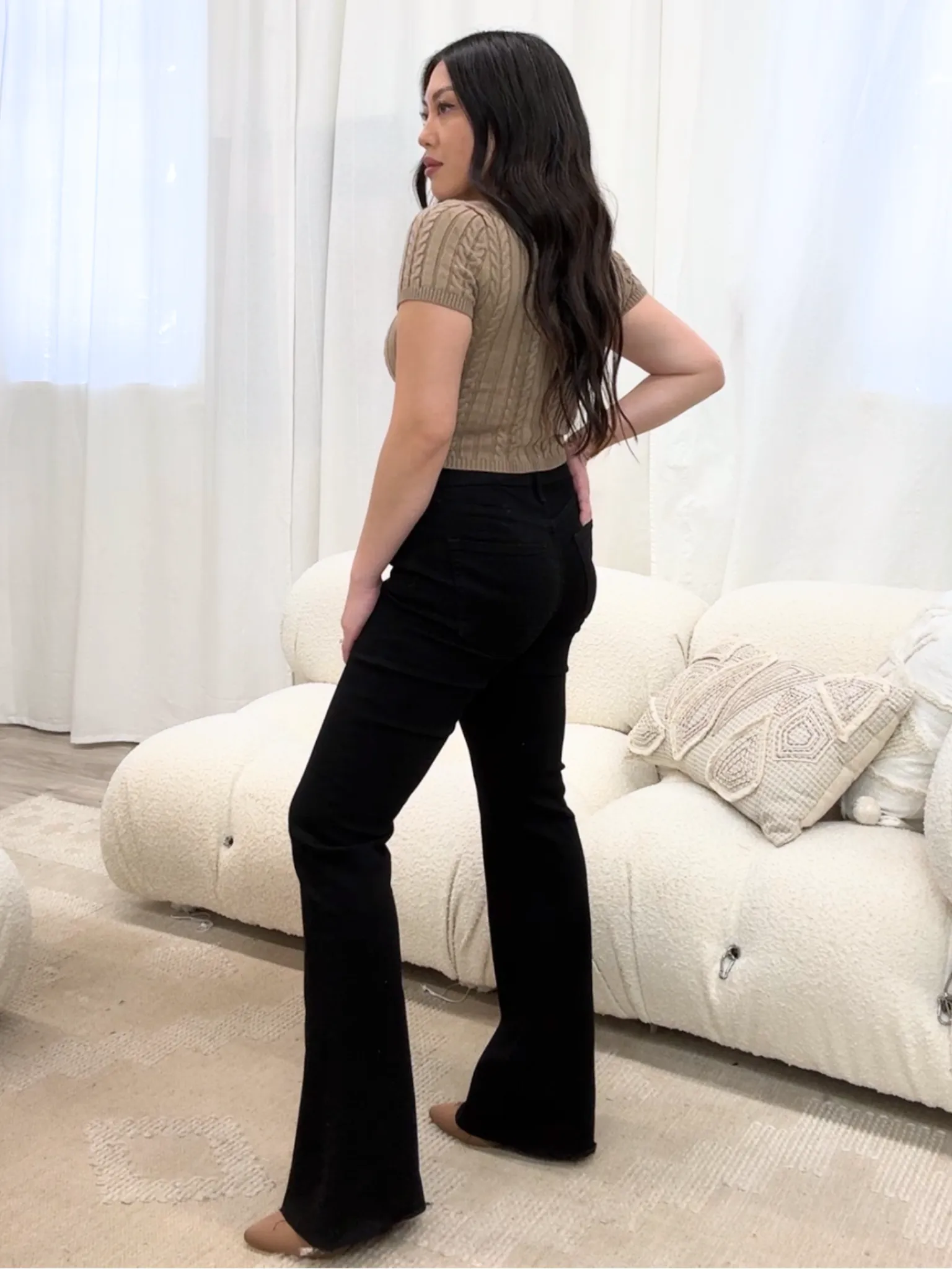 Milo Black Flare Denim Jeans