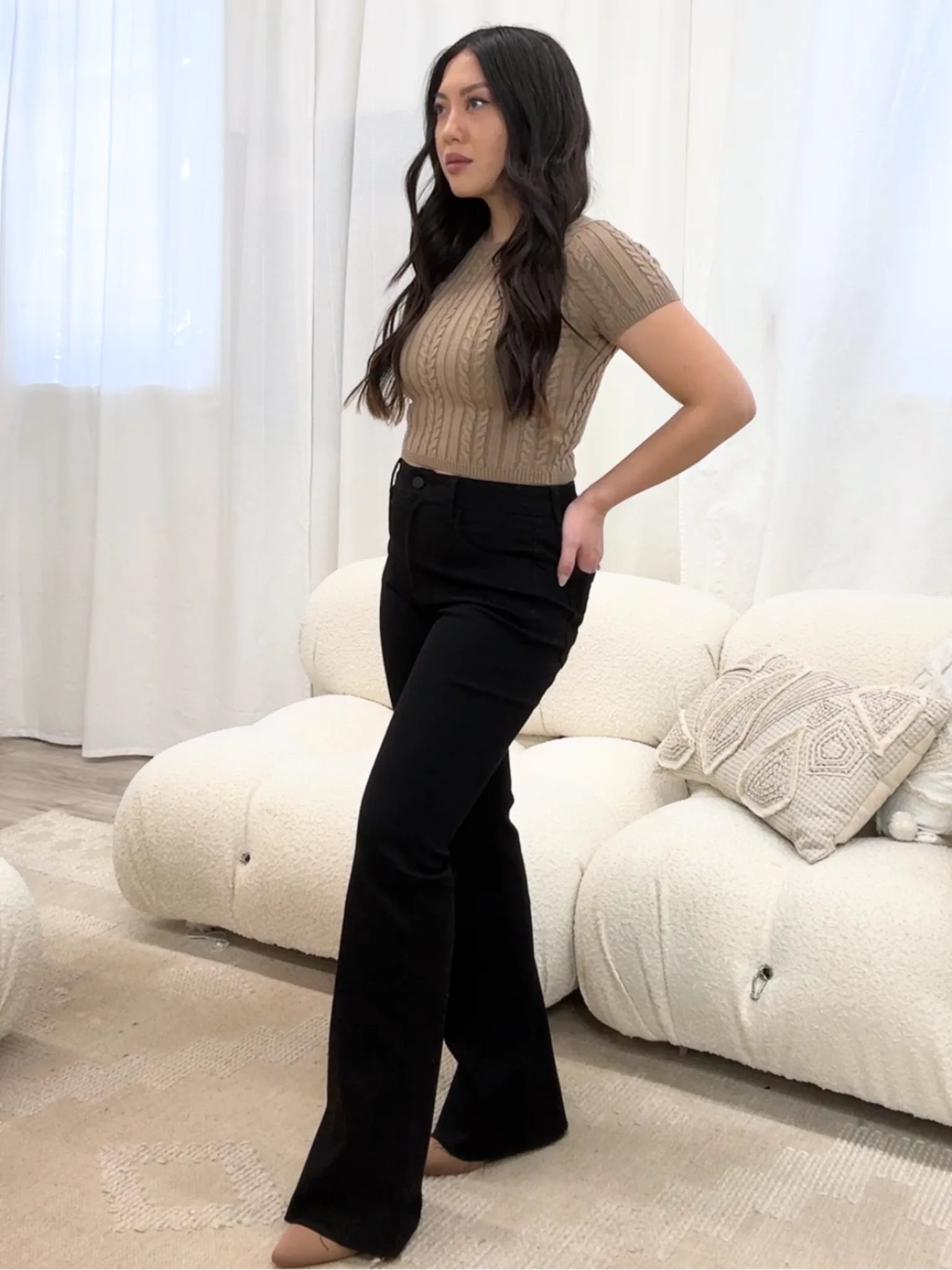 Milo Black Flare Denim Jeans