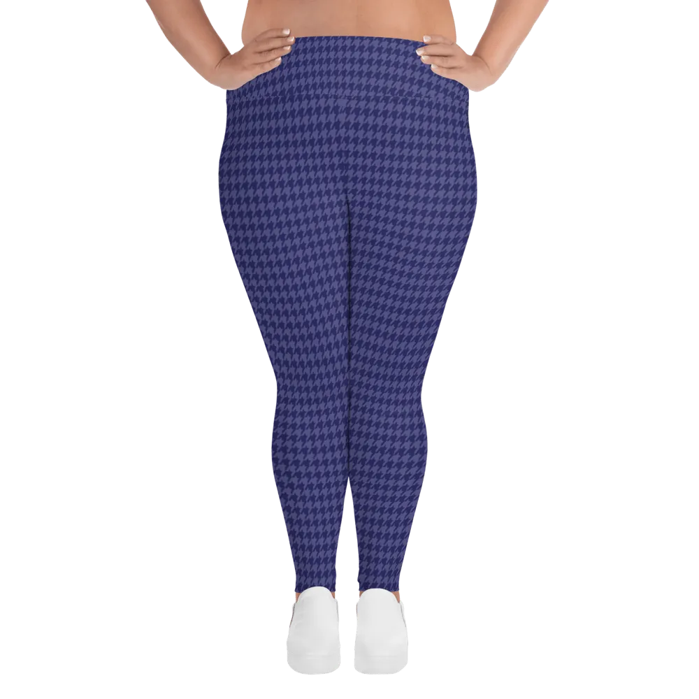 Navy Blue Houndstooth Leggings with pockets