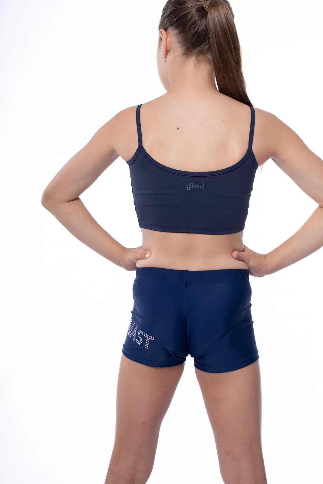 Navy Crystal Gymnast Shorts