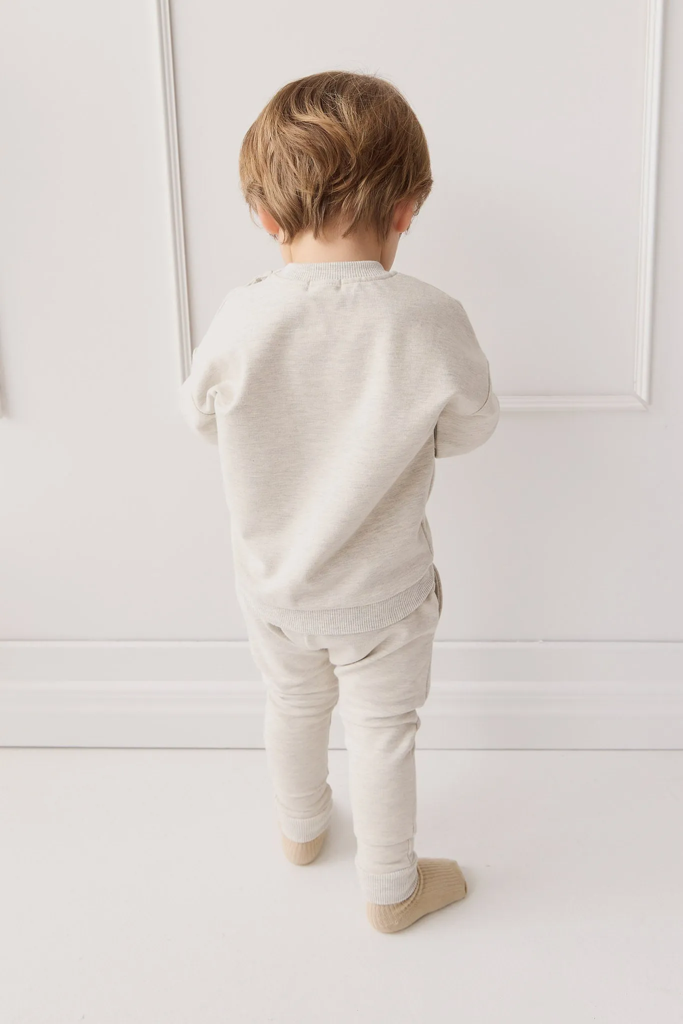 Organic Cotton Morgan Track Pant - Oatmeal Marle