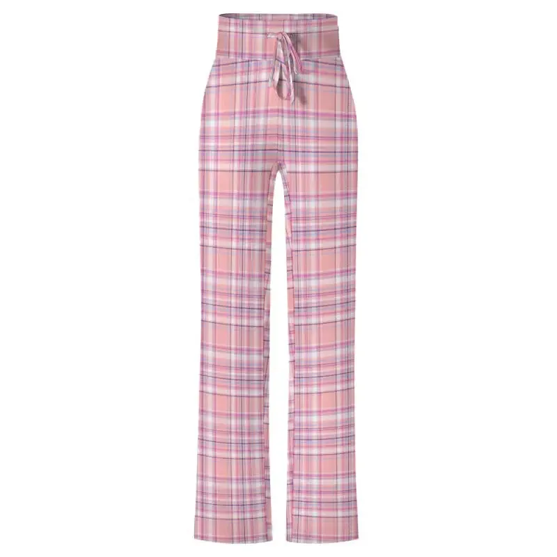 Plaid Lace-Up Yoga Pants Perfect for Posing or Pretending to Workout