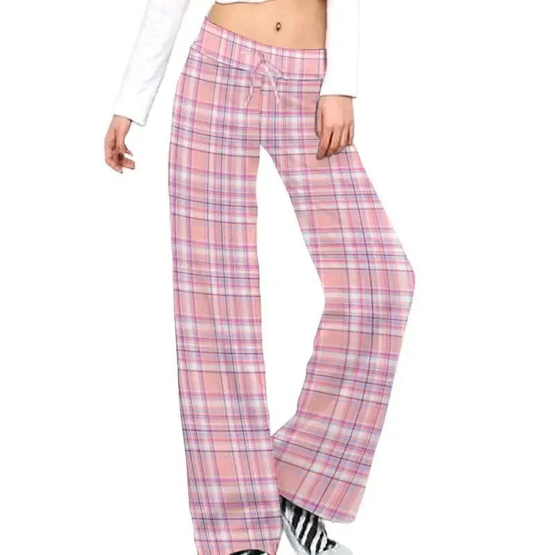 Plaid Lace-Up Yoga Pants Perfect for Posing or Pretending to Workout