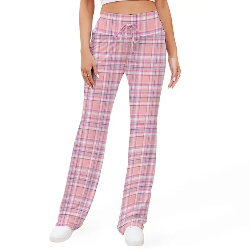 Plaid Lace-Up Yoga Pants Perfect for Posing or Pretending to Workout