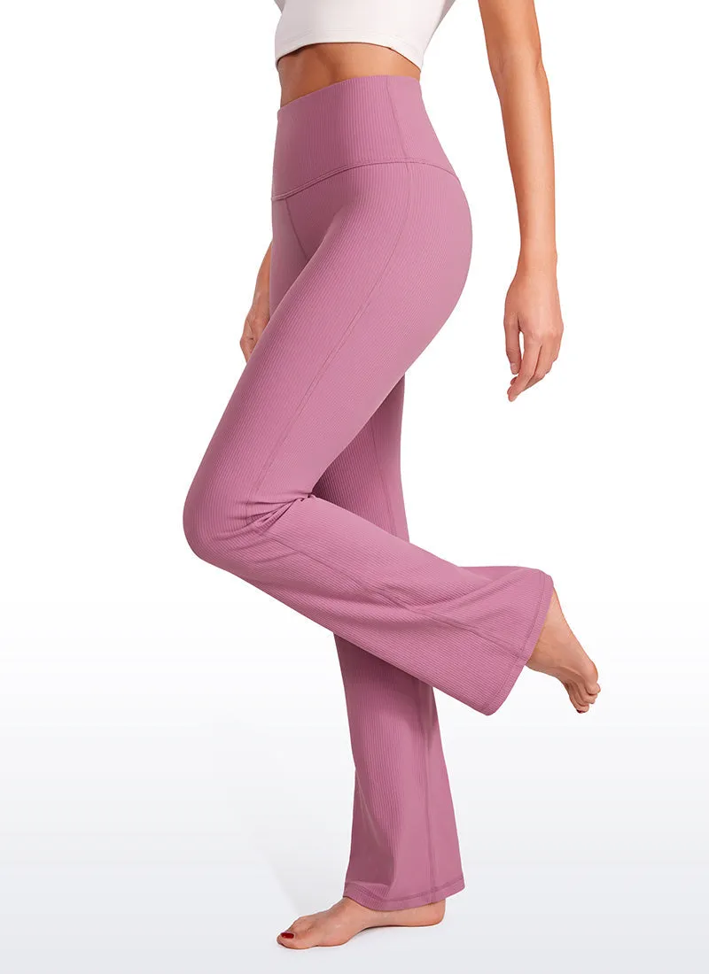 Ribbed High Waist Pocket Flare Leggings 31"