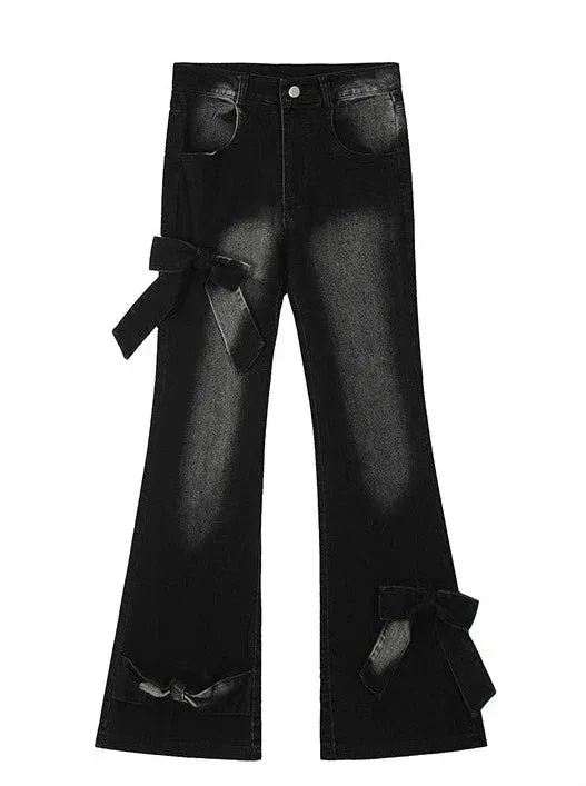 Ribbon Slim Flare Denim