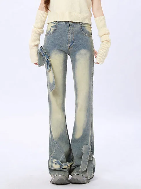 Ribbon Slim Flare Denim