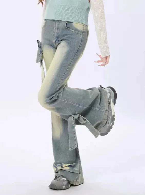 Ribbon Slim Flare Denim