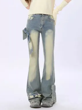 Ribbon Slim Flare Denim