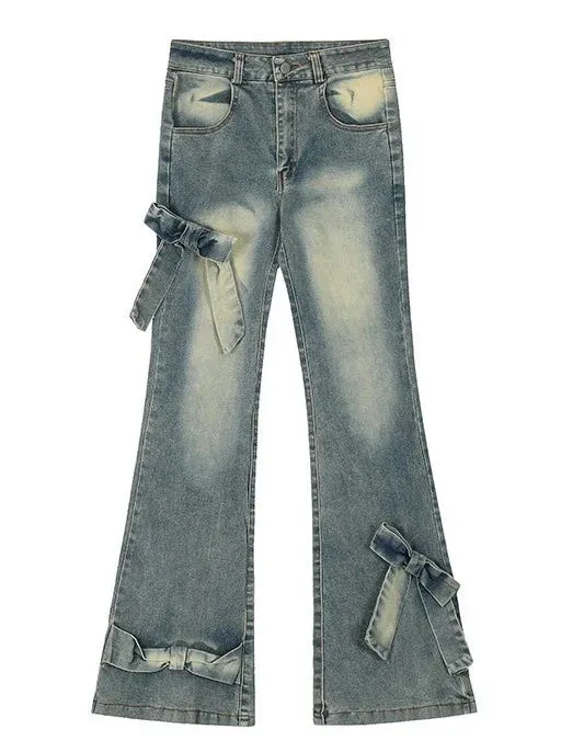 Ribbon Slim Flare Denim