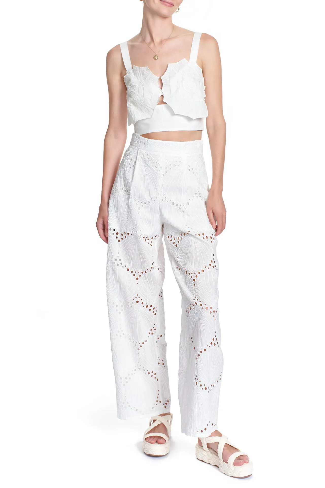 THE ANTONELLA PANT-Shell Eyelet