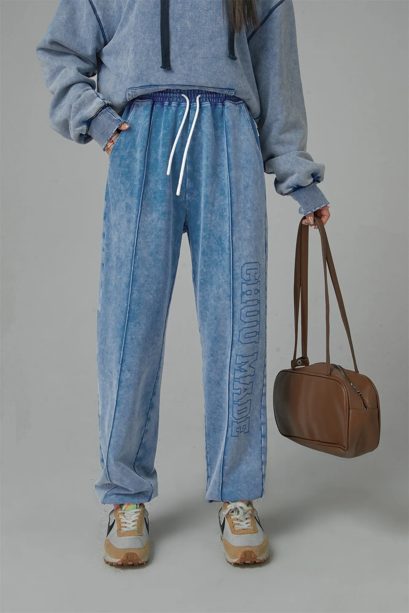 The Sun Is High Washed Wide Jogger Pants