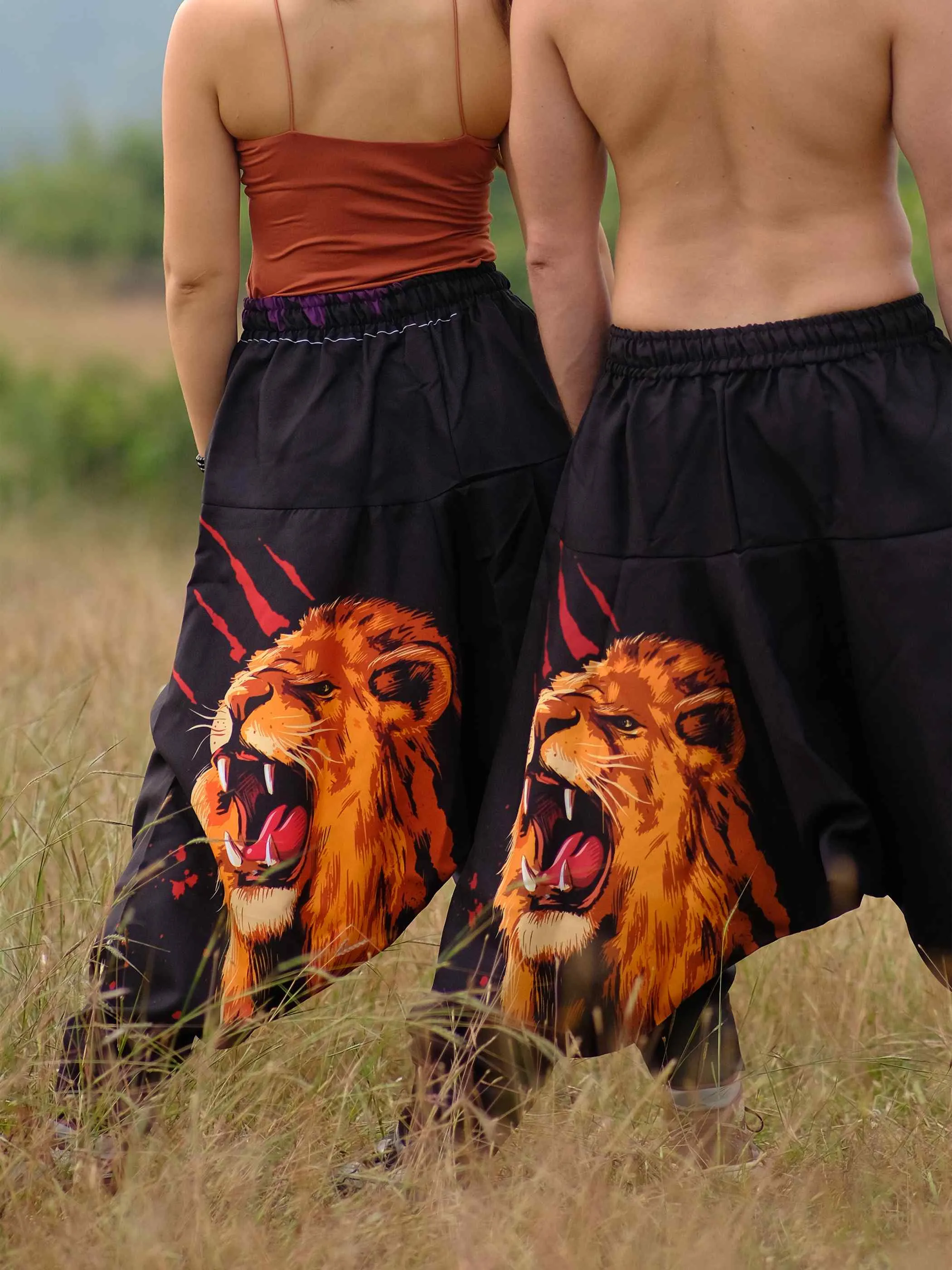 Women's Lion Print Hippy Baggy Harem Pants For Travel Dance Yoga