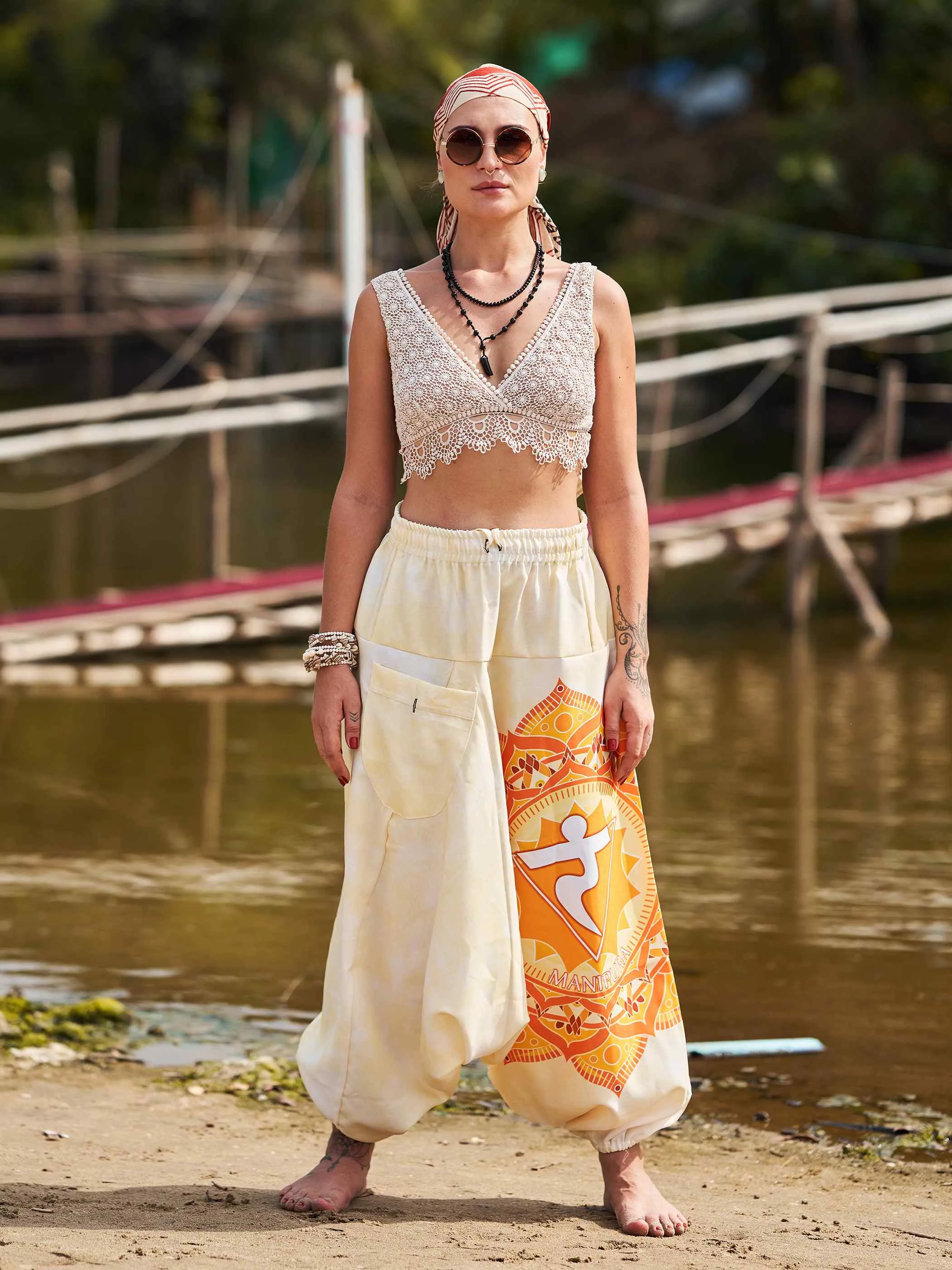 Women's Mandala Print Dhoti Balloon Harem Pants For Travel Yoga Dance