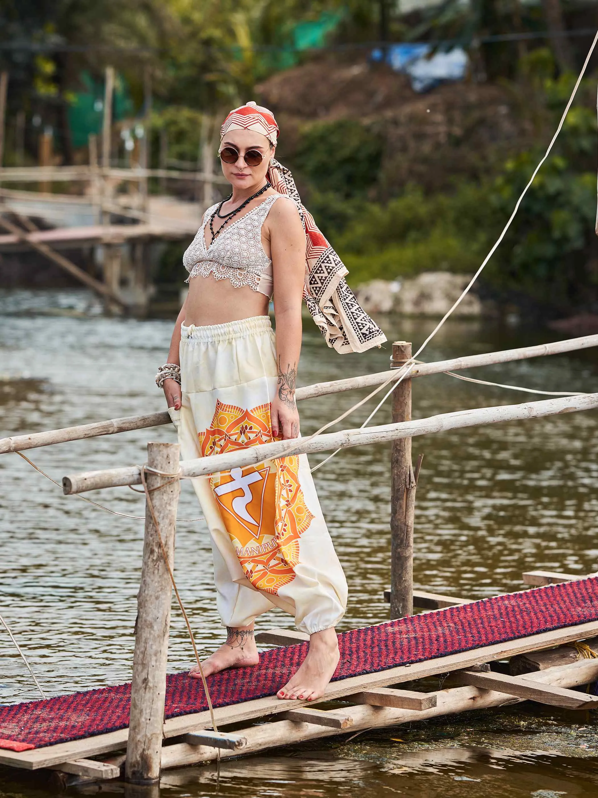 Women's Mandala Print Dhoti Balloon Harem Pants For Travel Yoga Dance