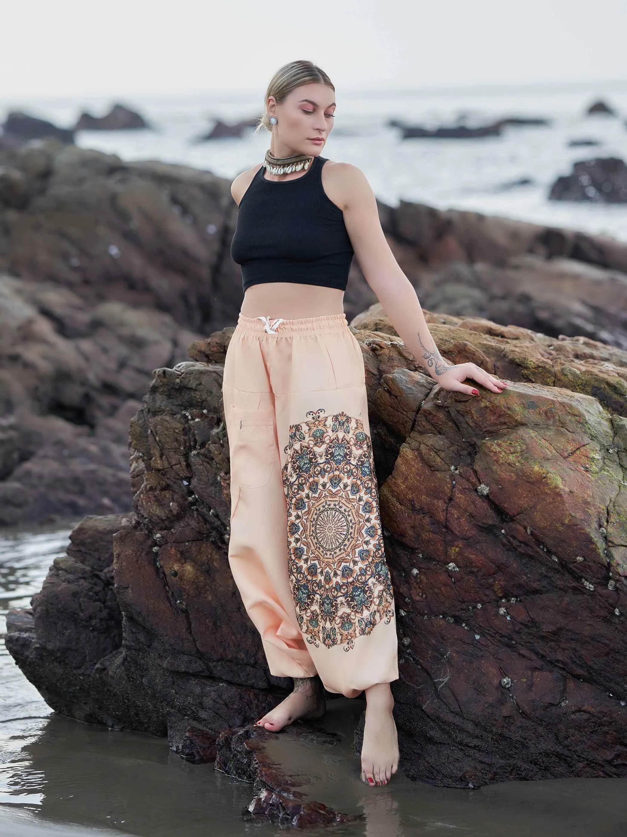 Women's Mandala Print Genie Bohemian Hippy Harem Pants For Yoga
