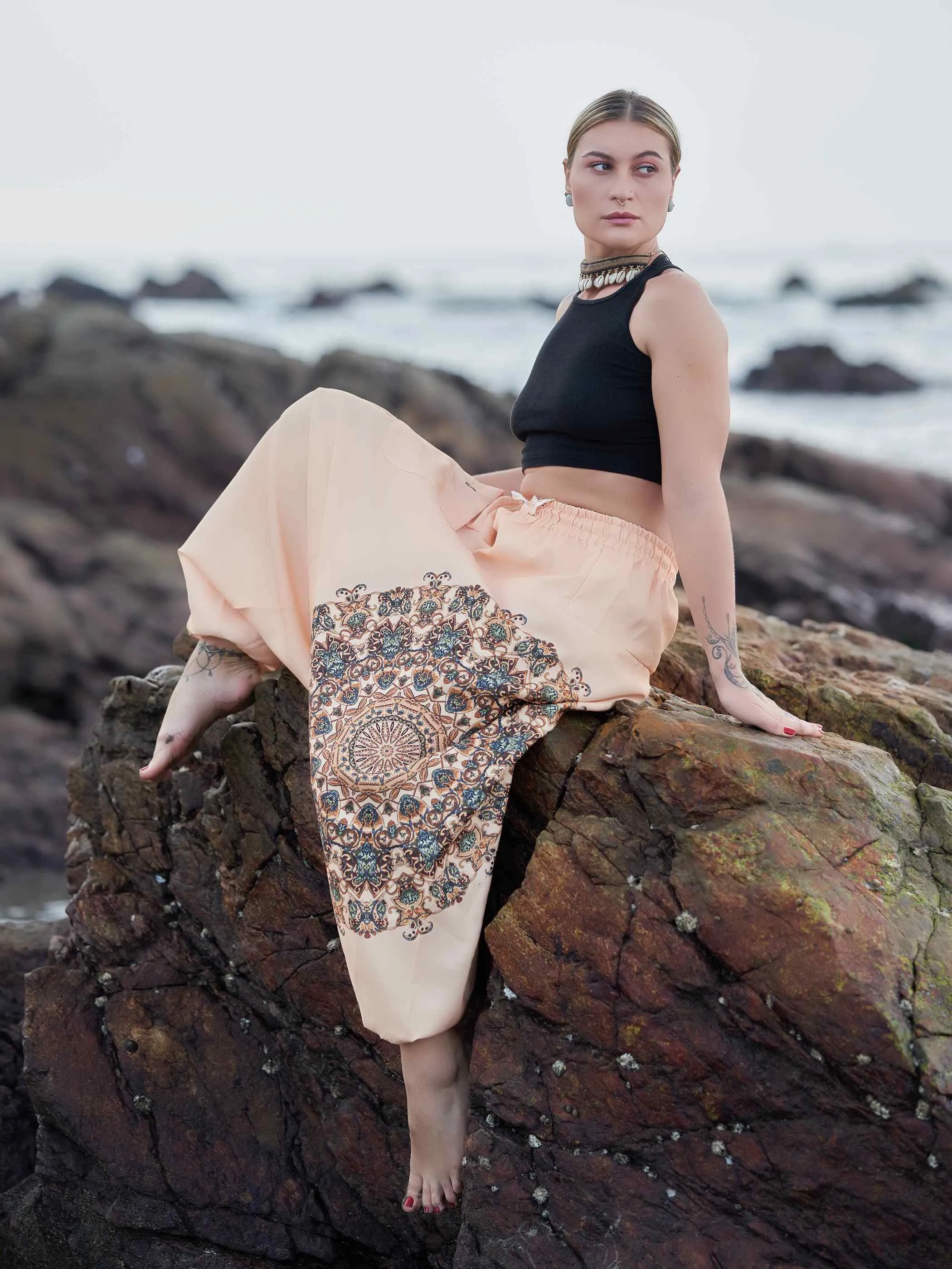 Women's Mandala Print Genie Bohemian Hippy Harem Pants For Yoga