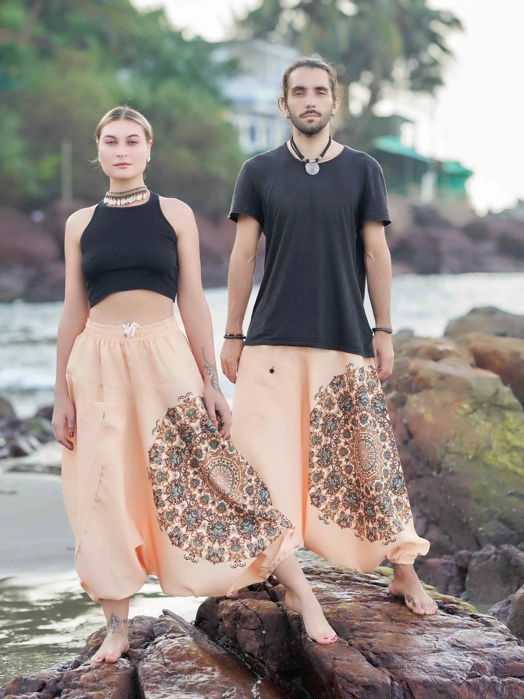 Women's Mandala Print Genie Bohemian Hippy Harem Pants For Yoga